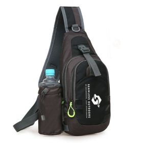 "Seamless Outdoors Colorful Sling Bag With Water Slot " (Color: Black)