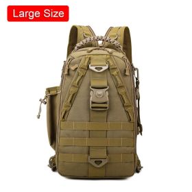 Outdoor Hiking Backpack Climbing Trekking Bag Waterproof Mountaineering Bag Men Camping Rucksack Backpacks 60L (Color: Khaki Large)