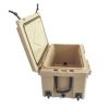 Khaki color ice cooler box 65QT camping ice chest beer box outdoor fishing cooler